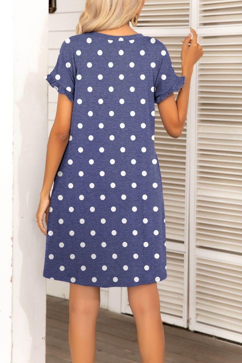 Flounce Sleeve Round Neck Dress with Pockets Trendsi ca743af7b95642ca82a49b627f7d0c77-Max