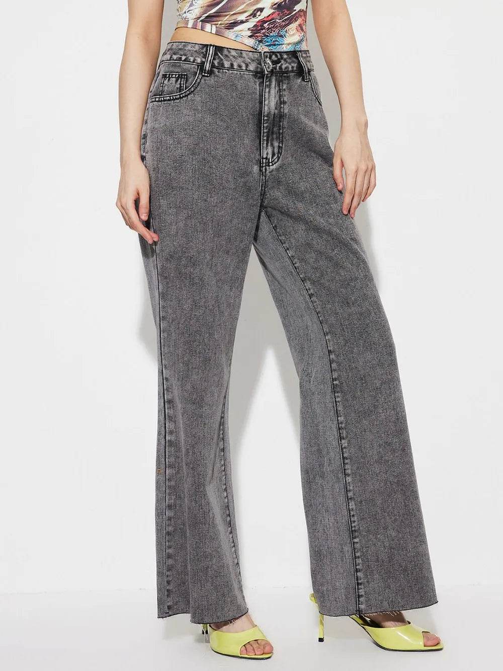 High Waist Bootcut Jeans with Pockets Trendsi ca82fcdf-5429-4dbc-a455-09826e4b2ef7-Max