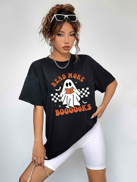 Round Neck Short Sleeve Ghost Graphic T-Shirt Trendsi ca847d21ed144a5eb0b36fce38be95d2-Max