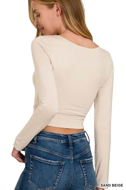 Zenana Double Layered Long Sleeve Cropped Round Neck T-Shirt Trendsi cab6ce9a8766491bbb7834b9670eefa9-Max-Origin