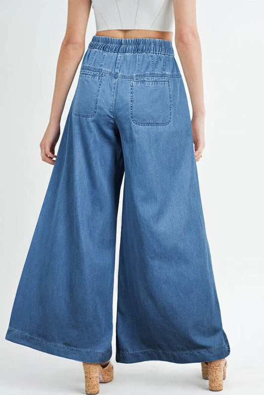 Drawstring Elastic Waist Wide Leg Jeans Trendsi cadf9ae0-f339-4cc1-a85b-42316e4f58f1-Max