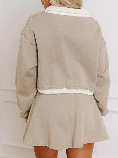 Contrast Collared Neck Top and Drawstring Mini Skirt Set Trendsi cae61110-f3b5-4c6d-959f-08123a584967-Max-Origin