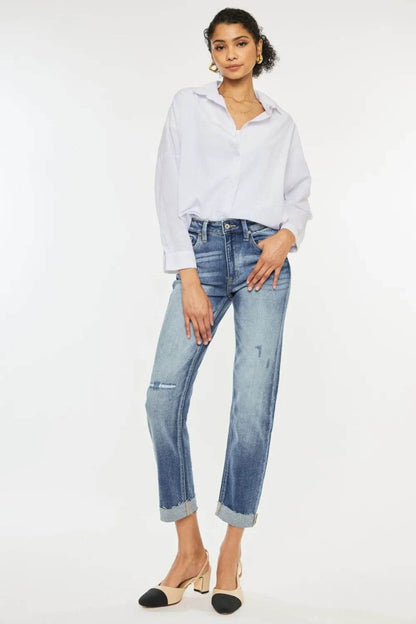 Kancan High Rise Cuffed Straight Jeans Trendsi caec234f-c57f-44f1-80ca-23ba3ba1950a-Max