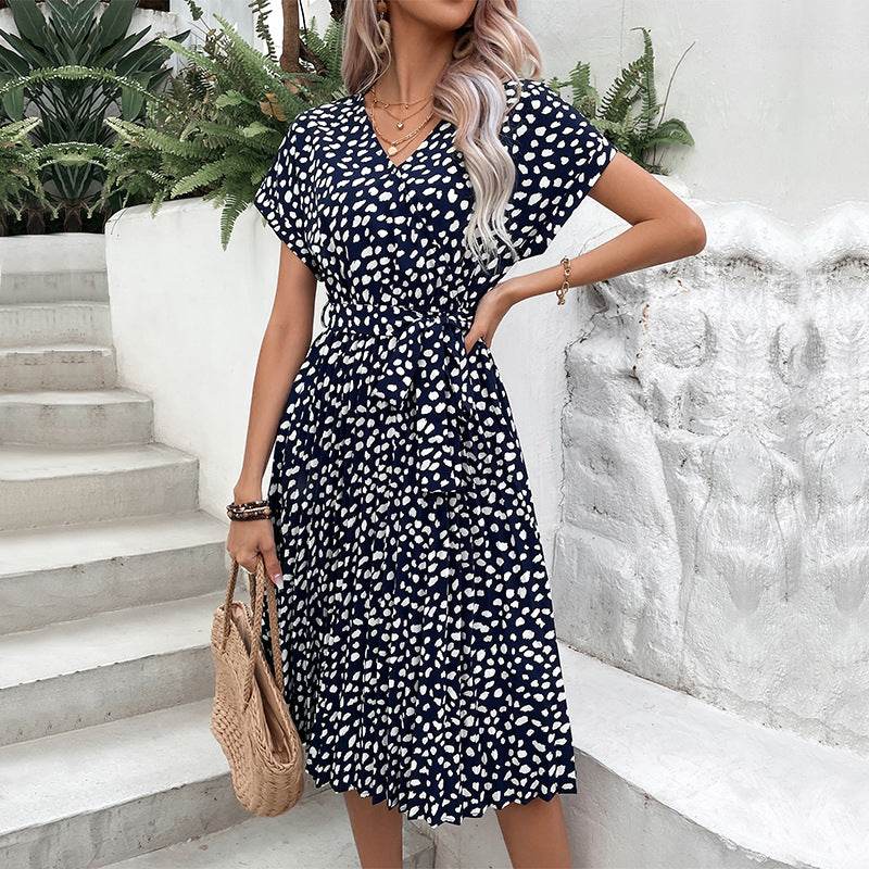 Perfee Printed Tie Waist A-Line Dress Trendsi cafc9623c01b4103acf5f4185dc2c31d-Max