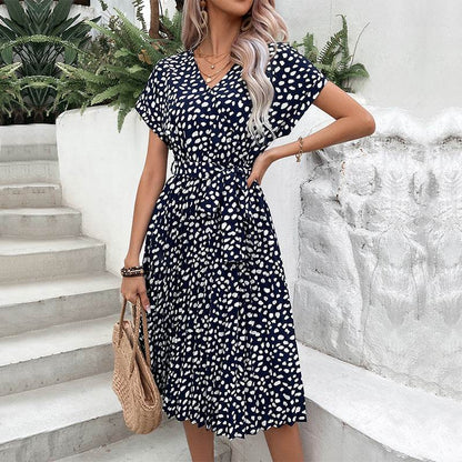Perfee Printed Tie Waist A-Line Dress Trendsi cafc9623c01b4103acf5f4185dc2c31d-Max