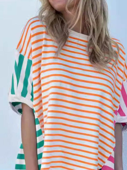 Colorful Striped Oversized T-Shirt Trendsi cb7afabe-418b-40e8-9523-702e8f68a2a9-Max-Origin