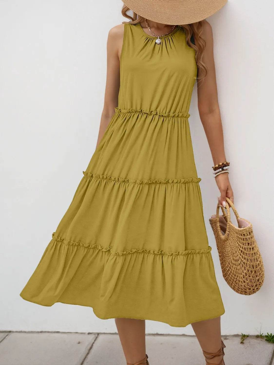 Frill Tiered Midi Dress Trendsi cb7fc403-2f93-4de0-be0e-be74340cc080-Max-Origin