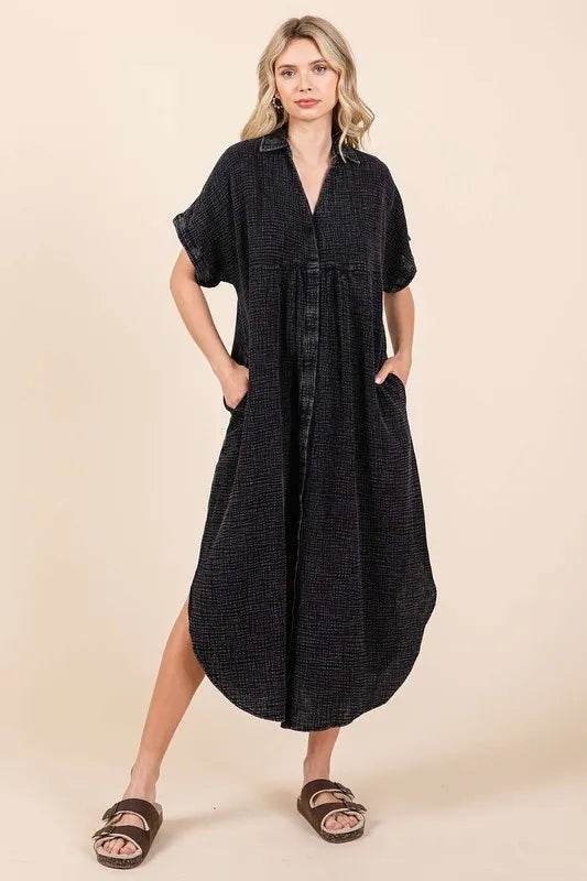 Mittoshop Mineral Wash V Neck Button Up Midi Shirt Dress Trendsi cba2f6f7-4b1f-4b08-9017-0067d1fede3c-Max