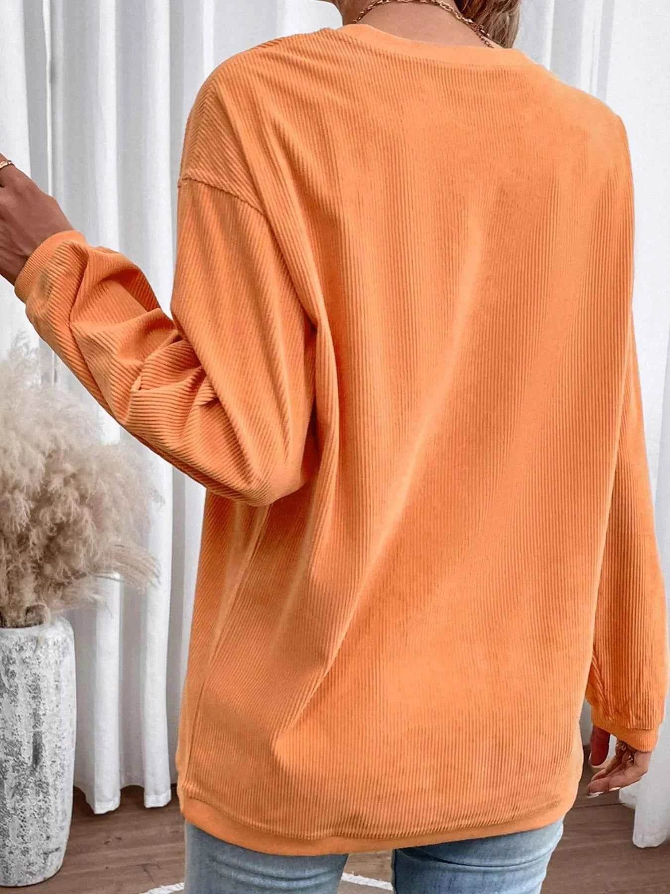 Halloween Sequined Pumpkin Ribbed Round Neck Sweatshirt Trendsi cba5dad2-1c26-442c-8cfd-4a51a3fab685-Max-Origin