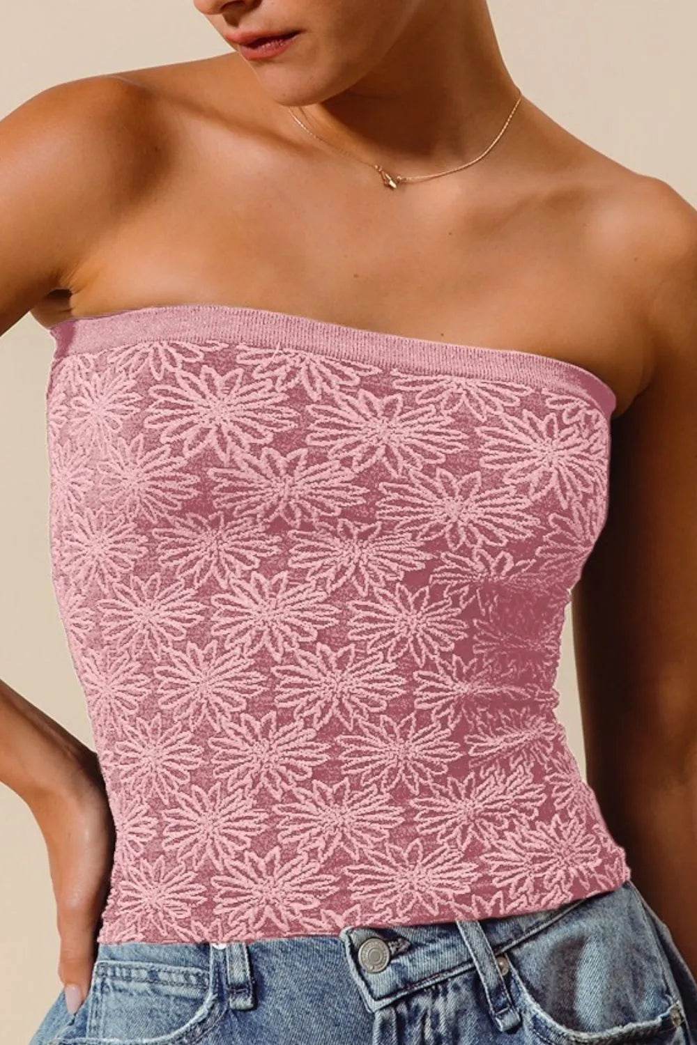 SO ME Jacquard Floral Two Tone Seamless Tube Top Trendsi cbccd847-4536-4c3c-842d-6eaa4a09bda8-Max-Origin