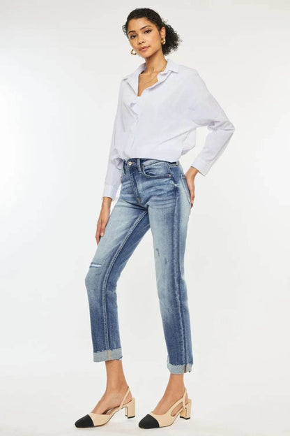 Kancan High Rise Cuffed Straight Jeans Trendsi cc08edd7-1b16-4af8-bfc4-a13995e0ceed-Max