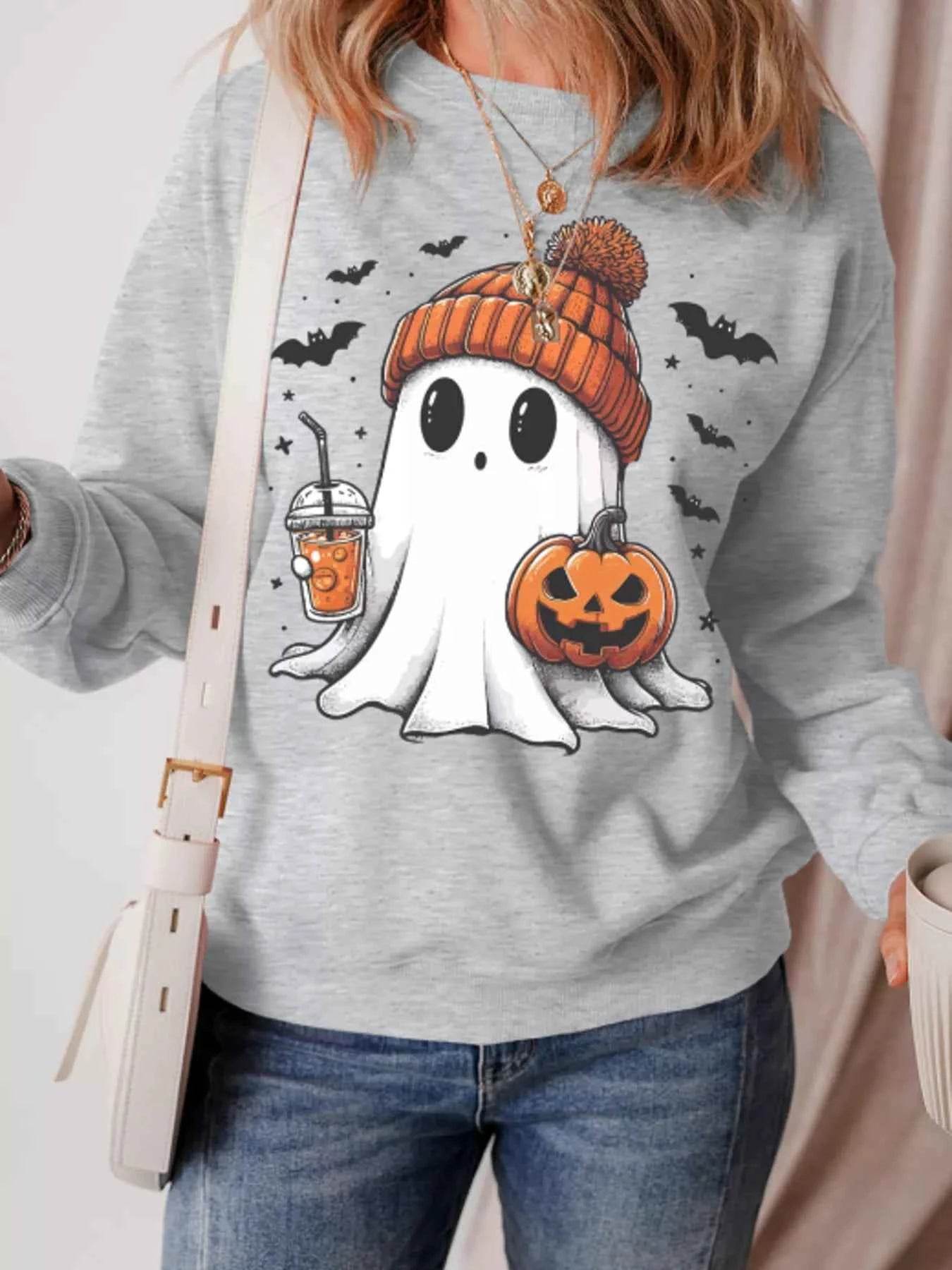 Halloween Ghost Round Neck Sweatshirt Trendsi cc715cb604144b9d8f81400f2f3c1b8c-Max-Origin