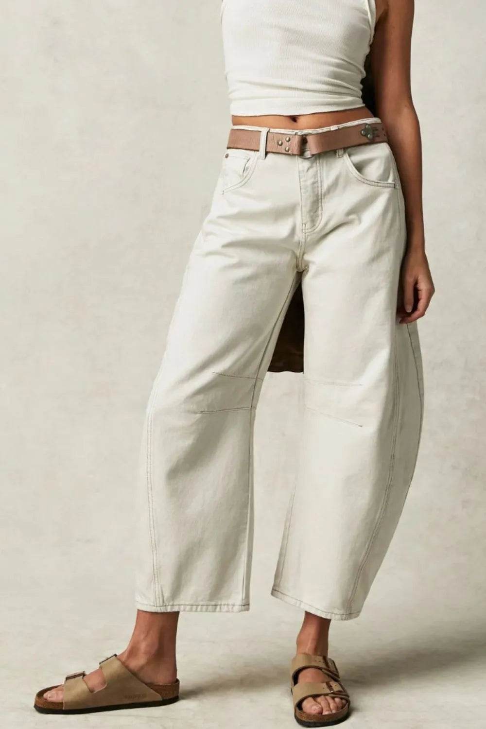 Wide Leg Jeans with Pockets Cream Trendsi cca9f78b-72e3-41eb-a85e-51451f292b64-Max