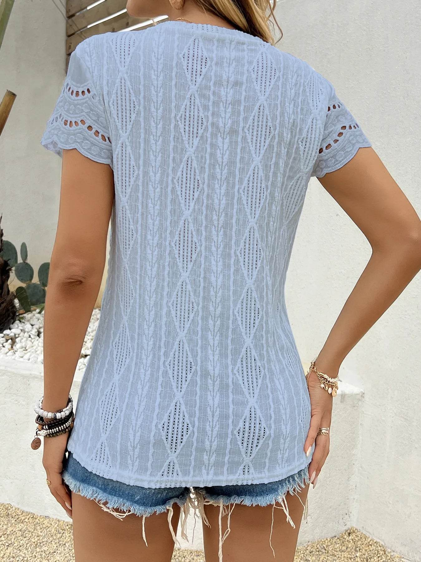 Crochet Lace Short Sleeve T-Shirt Trendsi ccb9bd48319641188225e1e4480b1db4-Max-Origin
