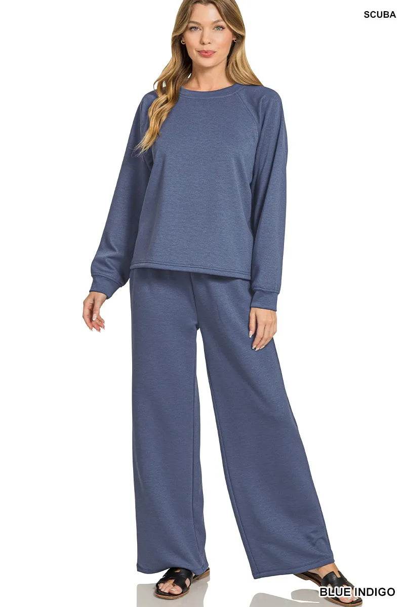Zenana Scuba Crewneck Sweatshirt and Pants Set BLUE INDIGO Trendsi ccfeacf5becc475e9cbba883fd0f9b89-Max-Origin
