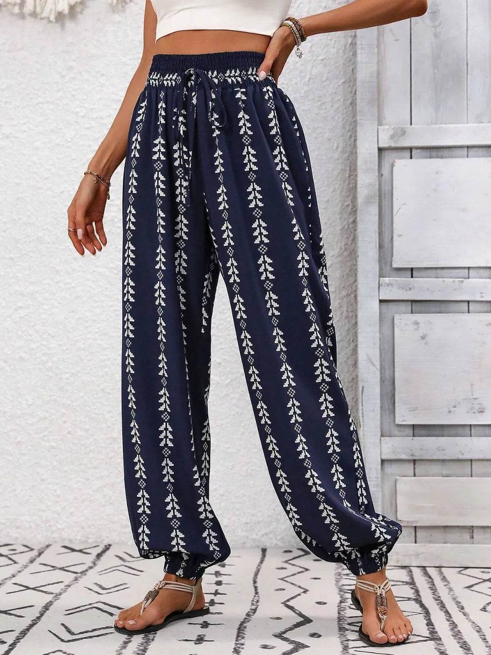 Tied Printed High Waist Pants Trendsi cd1196cf-9f55-485e-8f4f-d8deabaaff61-Max
