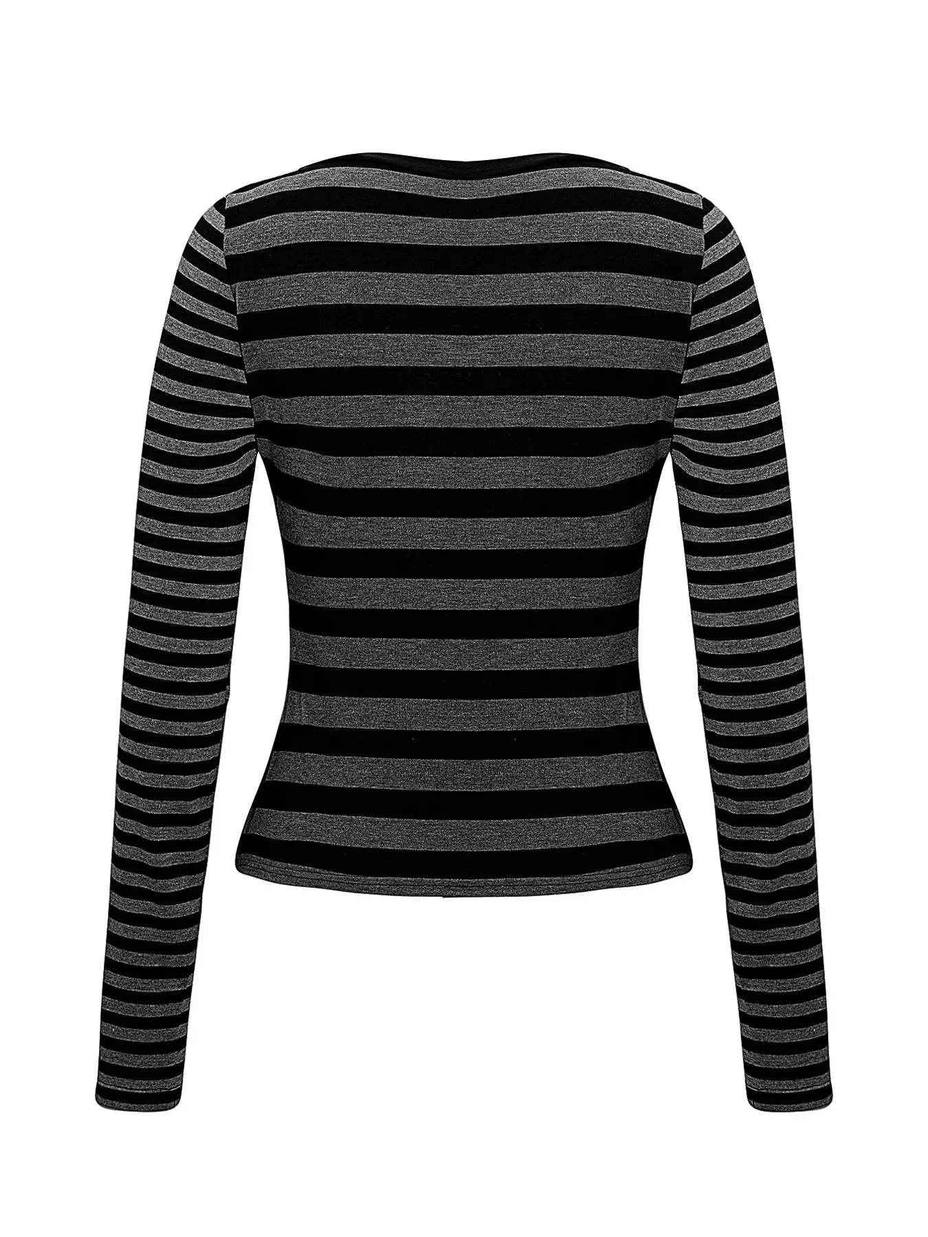 Striped Long Sleeve Contrast T-Shirt Trendsi cd788358531e4c57a0a8bc4f804008db-Max-Origin