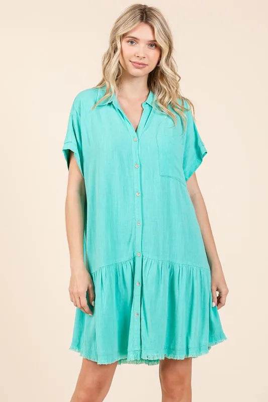 Mittoshop Linen Blend Button Down Shirt Mini Dress Trendsi cd8aed36-b662-4168-befe-80aa24309aab-Max