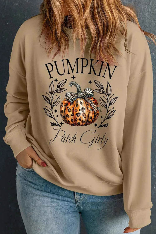 Plus Size Pumpkin Graphic Long Sleeve Sweatshirt Khaki Trendsi cdc944ea-4f34-40c0-8a98-6b72d7428444-Max
