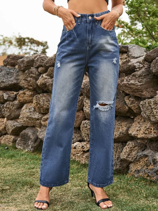 Distressed Jeans with Pockets Navy Trendsi ce28d4f3-af60-4c03-8b47-658791ee938f-Max