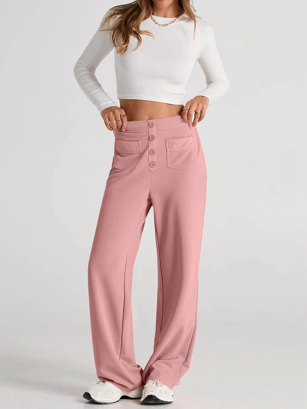 High Waist Wide Leg Pants Pale Blush Trendsi ce2f1772-0090-49da-b354-8460a28eefce-Max