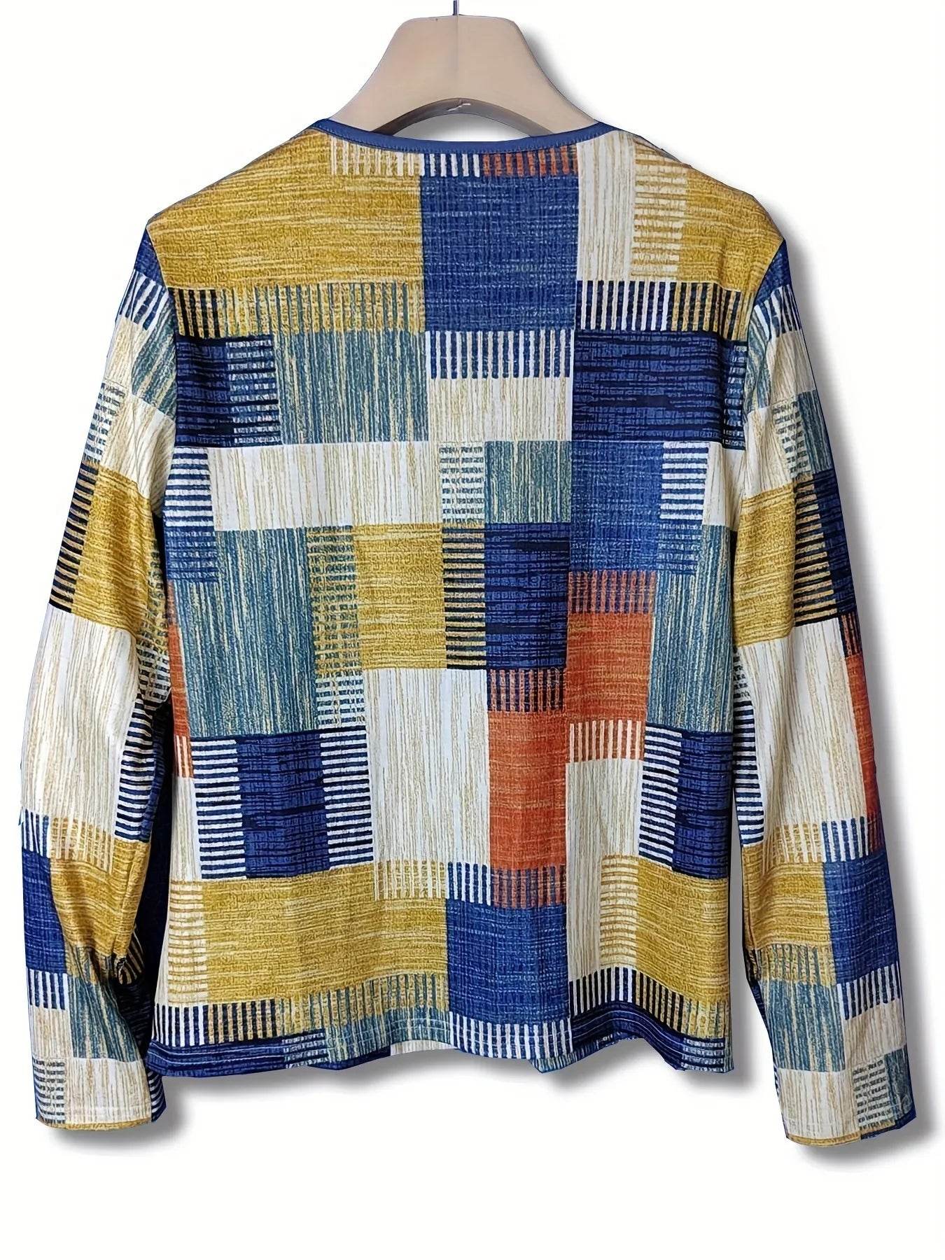 Color Block Zip Front Long Sleeve Top Trendsi ce42e0ccbe4f4506be0825c40527fbc9-Max-Origin