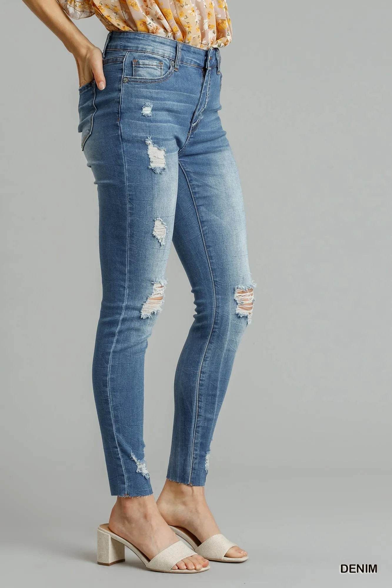 Umgee Distressed Skinny Jeans with Edge Detail Trendsi ce44b820-9789-4b25-882e-0d31b1e0b6da-Max-Origin