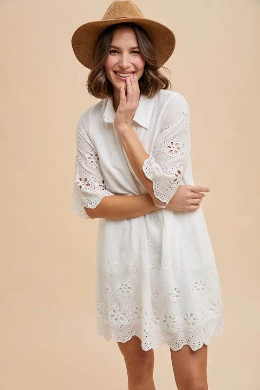 Annie Wear Embroidered Scallop Edge Detail Mini Shirt Dress Trendsi ce5b706b2756475d97943e7129bbf59e-Max-Origin