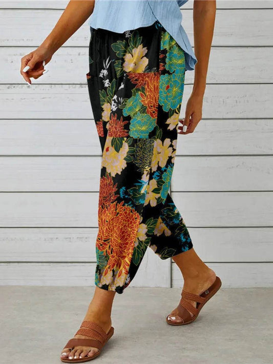Printed Tied Cropped Pants Trendsi ce8c187c0ad54a16b10c68167763a3c9-Max