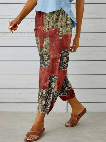Printed Tied Cropped Pants Trendsi cebe1ee6757a4a1fb6a3cb33d3d82dd3-Max