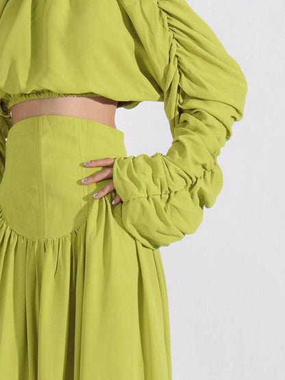 Ruched Long Sleeve Top and High Waist Skirt Set Trendsi cef5e191-ac30-4d56-b00c-ff136f728eb2-Max-Origin