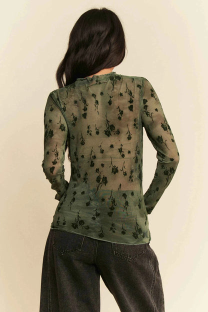 Davi & Dani Floral Mesh Long Sleeve Sheer Layering Top Trendsi cf09f11c9e4c4f2c97de38e50d13d03a-Max-Origin