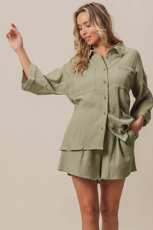 BiBi Crinkle Gauze Shirt and Short Set Trendsi cf0cab13081a48a581909b73db01f538-Max-Origin