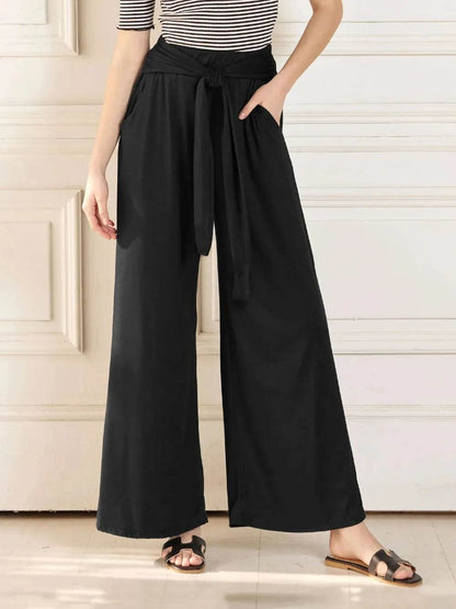 Tied Wide Leg Pants with Pockets Black Trendsi cf48e627-3b8c-44be-ba1f-b69fa0613ca1-Max