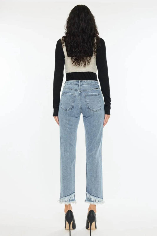 Kancan Raw Hem High Rise Straight Jeans Trendsi cf6b0a48-f253-4bcd-a3c0-05900ed7eb08-Max