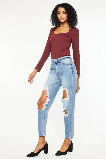 Kancan High Rise Distressed Boyfriend Jeans Trendsi cfae490d6f5e4fce8b26275297a63497-Max-Origin
