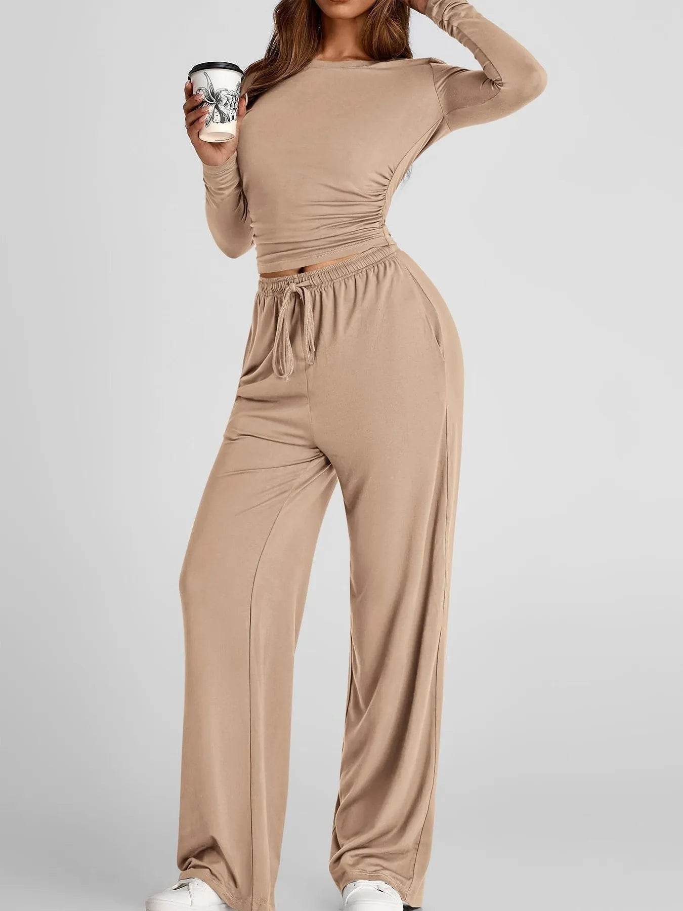 Round Neck Long Sleeve Top and Pants Set Trendsi cff03375841f475aaa325b48867885c1-Max-Origin