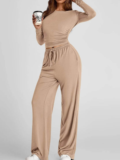 Round Neck Long Sleeve Top and Pants Set Trendsi cff03375841f475aaa325b48867885c1-Max-Origin