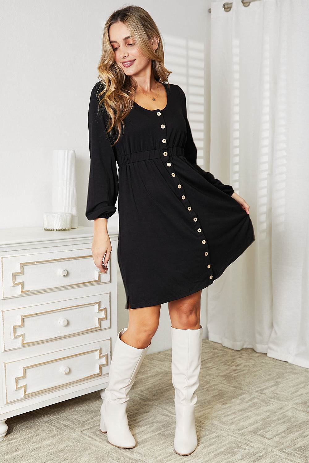 Double Take Scoop Neck Empire Waist Long Sleeve Magic Dress Trendsi d05ca5a0fffa4e71bcff3d3ac85552a4-Max