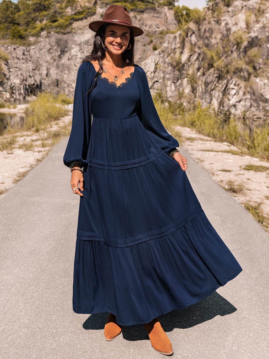 Long Sleeve Lace Trim Maxi Dress Trendsi d087438b0fca43a6ac43806b4b5bb95f-Max
