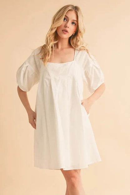 Aemi + Co Square Neck Babydoll Dress with Pockets White Trendsi d0a95682d8b84efeb3237704083a2564-Max-Origin
