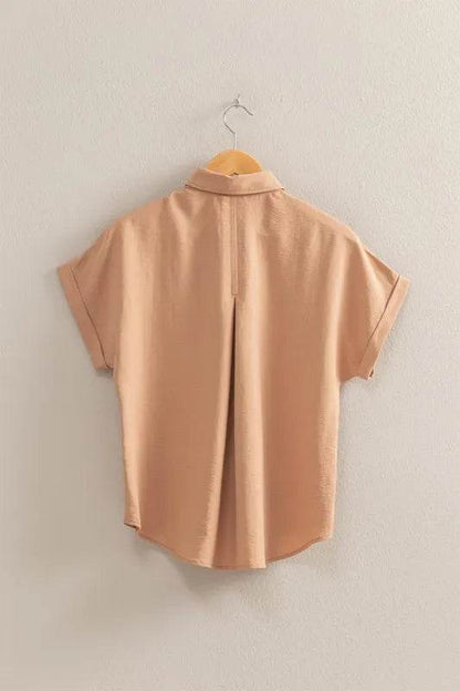 HYFVE Button Down Collared Neck Short Sleeve Shirt Trendsi d0ff66c263964f3aa3b63240b84081b2-Max-Origin