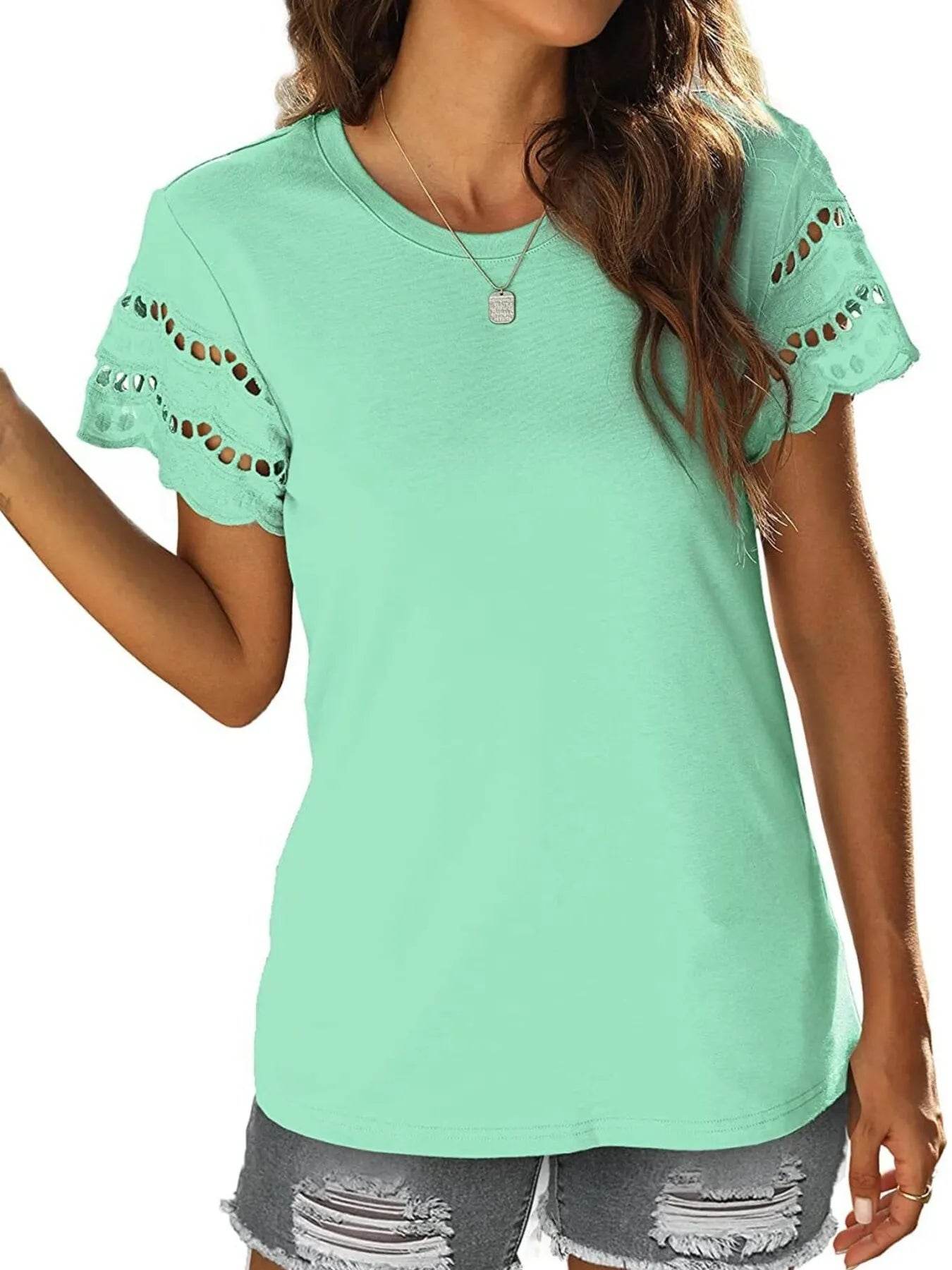 Round Neck Short Sleeve Casual T-Shirt Trendsi d1121e3e9f7a48189ab7c73ed2f0c33b-Max-Origin