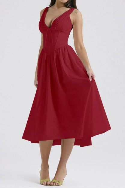 Ruched V-Neck Sleeveless Dress with Pockets Trendsi d14a26d9-7492-4a4a-83e3-7709717c0a81-Max-Origin