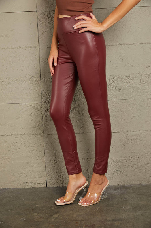 Ivy Lane PU High Waist Straight Pants Trendsi d1dbf251d6404366ae52319ba9f53a2d-Max