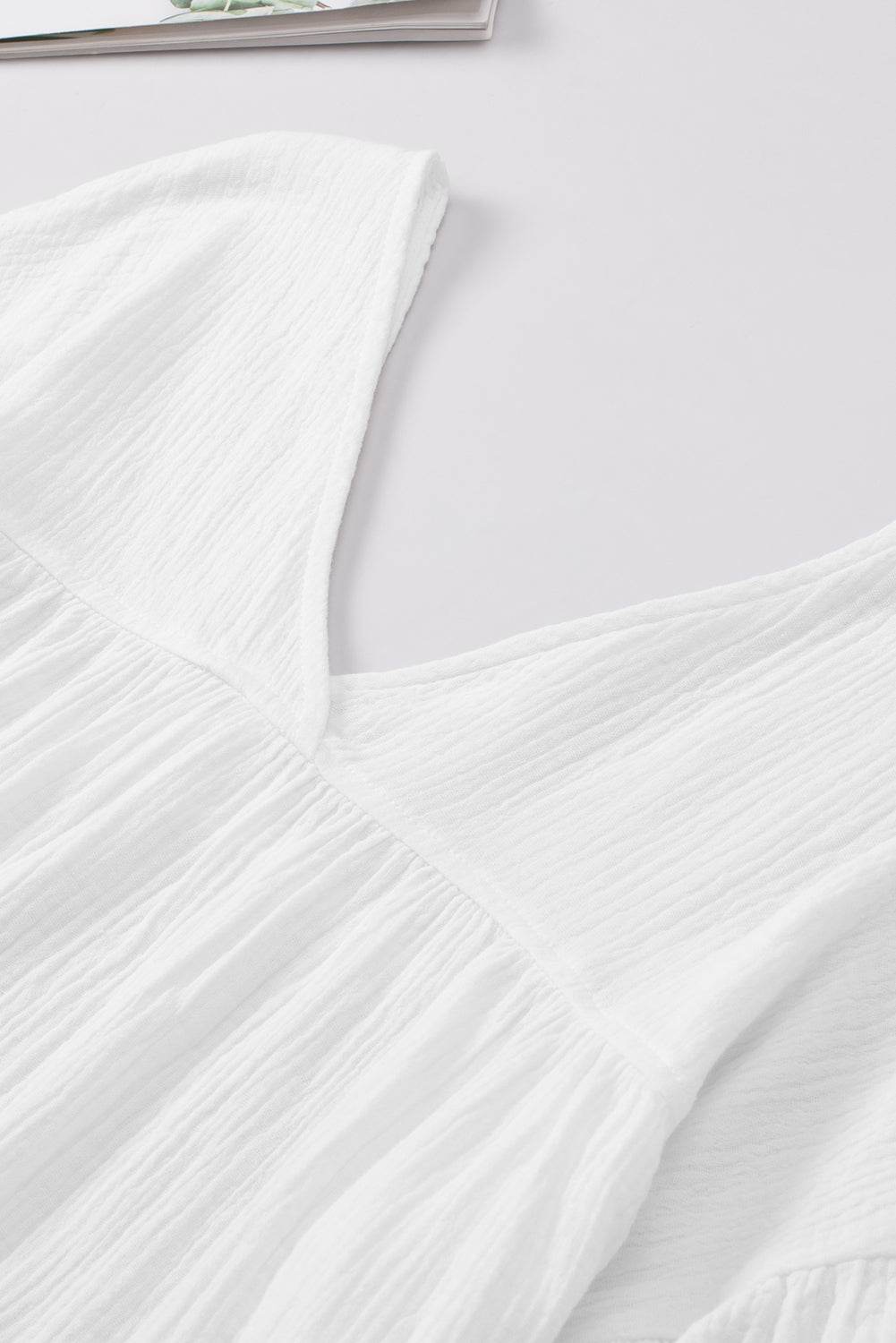 Dropped Shoulder V-Neck Blouse Trendsi d1e116ed49fe4e38994be0630efa211b-Max