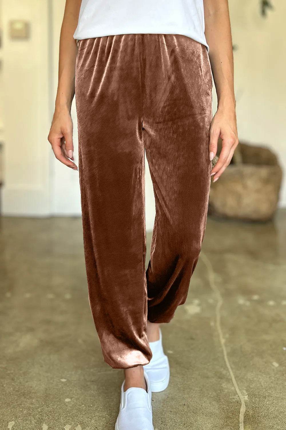 FAM-FAM Pocketed Elastic Waist Joggers Trendsi d1f74311-9072-4afd-a231-a200889bffcb-Max
