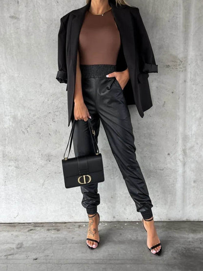 Smocked High Waist Pants with Pockets Black Trendsi d2263998-f069-4112-9511-3651bdd7ca91-Max