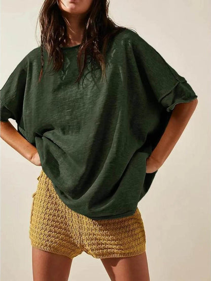 Oversized Round Neck Drop-Shoulder T-Shirt Army Green Trendsi d22ea51f199f45f499c8fa81eb2b8111-Max-Origin