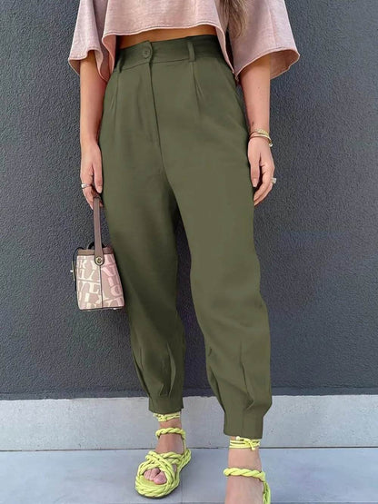High Waist Cropped Pants Matcha Green Trendsi d2718048-a064-4f1c-a77b-49c38c1dfa6a-Max
